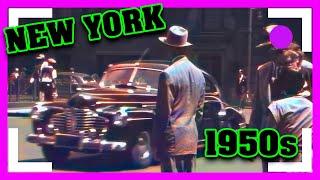 🟢 New York IN COLOR  1950s [60fps, Remastered] w/added sound