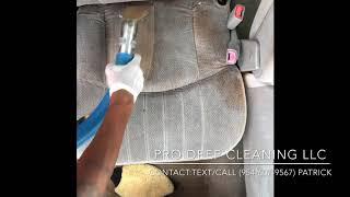 Detailing dirty car seats with heated extractor/ satisfying cleaning video