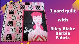 3 yard quilt Dash Pattern | Riley Blake Barbie Fabric.