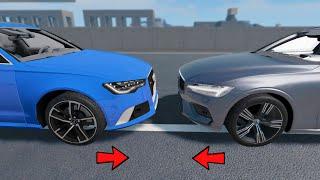 Volvo V90 vs Audi Rs6 CRASH TEST - Realistic Car Crashes (BeamNG Drive)