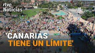 CANARIAS: Una MANIFESTACIÓN contra el TURISMO MASIVO une a las SIETE ISLAS del ARCHIPIÉLAGO | RTVE