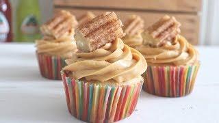 Churro Cupcakes with Dulce de Leche Frosting