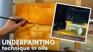 My favorite underpainting technique | How I start my low-key paintings