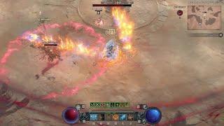 Diablo 4 Season of the Construct Sorcerer PvP - Firewall Sorcerer vs Charge Barbarian