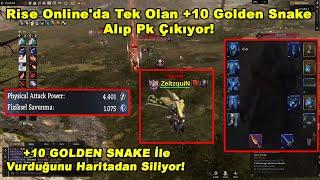 ZeitzquiN - Rise Online'da Tek Olan +10 Golden Snake Alıp Pk Çıkıyor! Bu Nasıl Damage? | Rise Online