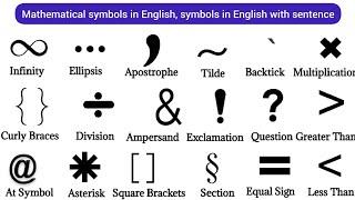 Mathematical Symbols in English | Math Symbols | English vocabulary | Symbols in English