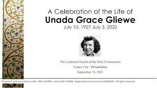 A Celebration of the Life of Unada Grace Gliewe