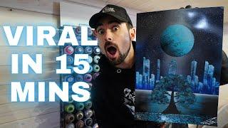 How I went VIRAL with spray paint art fast! - Spray Painting in under 15 minutes by TomWellyWells