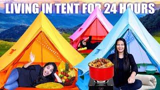 LIVING IN 3 COLOUR TENT FOR 24 HOURS CHALLENGE  | PULLOTHI