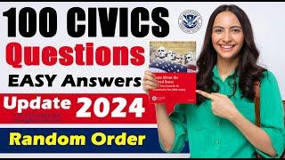 [2024 Update] 100 Civics Questions and answers For the U.S Citizenship Test N-400 Interview!!