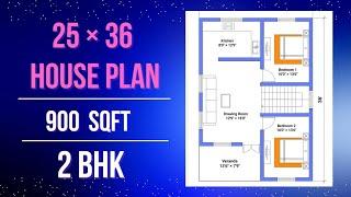 25*36 House Plan | 25 x 36 House Design | 900 sqft house plan