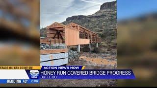 New photos show progress in rebuild of Honey Run Covered Bridge