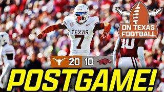 OTF LIVE Postgame | #3 Texas Longhorns def. Arkansas Razorbacks, 20-10 | Quinn Ewers Performance