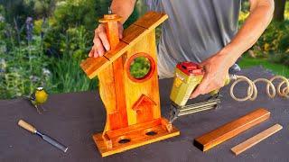 Build multi-purpose wooden bird feeder