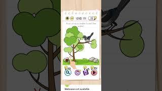 brain test level 171 - poor crow is unable to eat the walnut.