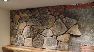 Natural Stone Veneer Installation Fireplace