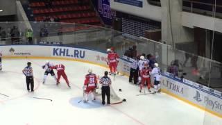 CSKA Moscow - Medvescak KHL hockey fight