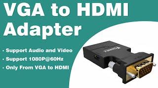 How to use the FOINNEX VGA to HDMI Adapter Converter with Audio for Computer,Laptop,Projector.