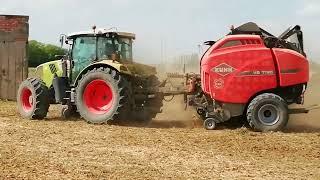 Rotoballe Soia - #42 Trattore CLAAS Arion 460 - pressa KUHN VB 7190 - Bales Soybean - Rotopressa