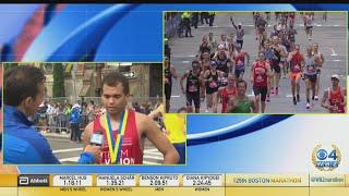 Chaz Davis Speaks With David Wade After Winning Para-Athletic Division Of Boston Marathon