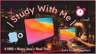 1 AM Study Session in London / relaxing jazz + gentle rain  / [REAL TIME] 2HRS 50/10 POMODORO 