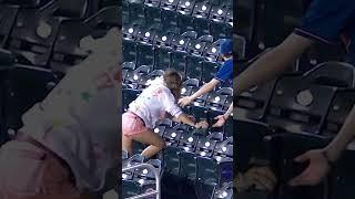 This fan really wanted to get this baseball. 