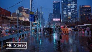 4K | Walking in Rainy night in Shanghai | Ambience sound