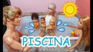 DIA DE PISCINA COM OS GÊMEOS / NOVELINHA DA BARBIE