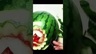 easyway to carve watermelon #shorts #fyp #viralshorts #fruitcarving #watermeloncarving #fruit