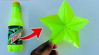 How to Make 3D Star with Plastic Bottle for Christmas Decoration | Star Lantern