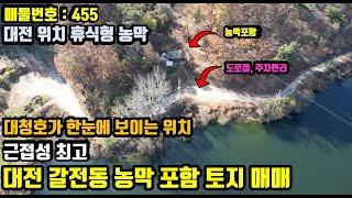 대청호 한눈에 보이는 근접성 좋은 대전 갈전동 토지 - 농막 포함 매매,