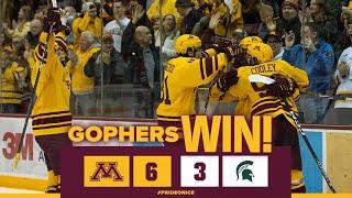 Highlights: #2 Gopher Men’s Hockey Downs #15 MSU on Hockey Day Minnesota