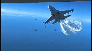 US Air Force MQ 9 camera footage: Russian Su 27 Black Sea intercept