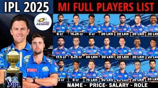 IPL 2025 - Mumbai Indians Final Squad With Price | MI Team 2025 Players List | MI 2025 Squad