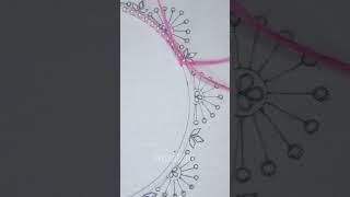  Super cute & easy neck embroidery tutorial with pearl! #shorts #trending #embroidery #viral #art