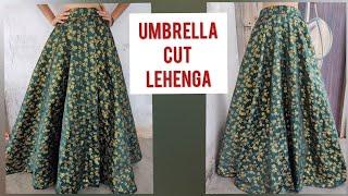 Umbrella cut lehenga | cutting and stitching full tutorial | easy and simple way