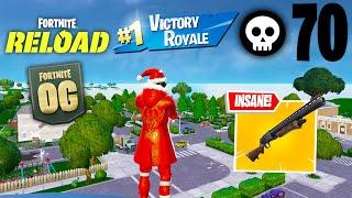 70 Elimination SANTA SNOOP DOGG Solo Vs Squads Reload "Zero Build" Gameplay Win (Fortnite chapter 2)