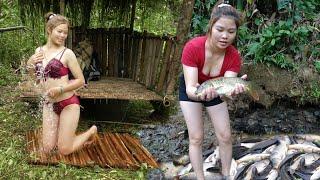 Full Video: Daily Life in 30 Days, Fishing, Catching Fish in The Wild | Camping, Building Shelter !