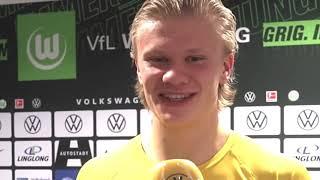 Erling Haaland and Jadon Sancho cool interview about Haalands goal celebration