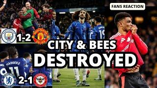 MANCHESTER CITY 1-2 MANCHESTER UNITED | CHELSEA 2-1 BRENTFORD FANS REACTION PREMIER LEAGUE 2024-2025