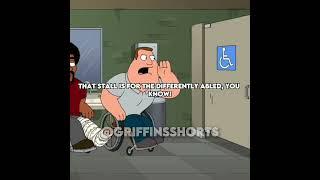 Family Guy: Joe yelling at someone for using the handicapped stall