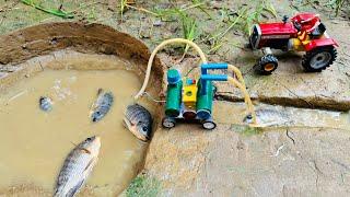 catch fish using mini water pump | fishing exciting | diy tractor ‪@sunfarming7533‬