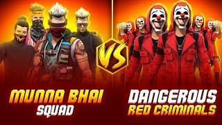 Most Dangerous Red Criminals VS Munna Bhai Squad  - Free Fire Telugu