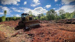 Clearing 6 Acres Stacking Brush to Burn Komatsu Equipment