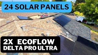 24 Solar panels for 2x Ecoflow Delta PRO Ultra stations.