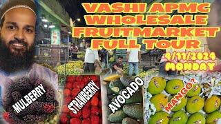 VASHI APMC WHOLESALE FRUITMARKET FULL TOUR UPDATE MANGO  STRAWBERRY  MULBERRY AAGAYA MARKET MAY