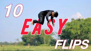 Best top 10 easy flips | How to start flips - Anyone can do it 