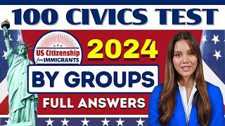 100 Civics Questions and Answers (By Groups) for US Citizenship Interview 2024 | Full Answers