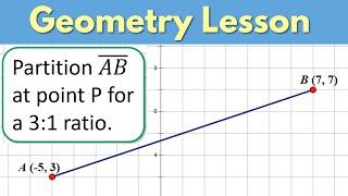 How to Partition a Line Segment - Geometry Lesson 9