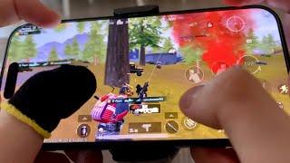 iPhone 15 Pro 4 FINGER GAMEPLAY PUBG Mobile NEW UPDATE 3.5 WINTER ️